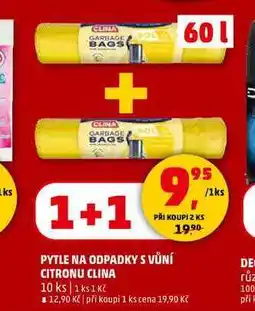 Penny Market PYTLE NA ODPADKY S VŮNÍ CITRONU CLINA, 10 ks nabídka