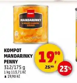 Penny Market KOMPOT MANDARINKY PENNY, 312 g nabídka