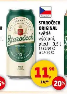 Penny Market STAROČECH ORIGINAL světlé výčepní, plech, 0,5 l nabídka