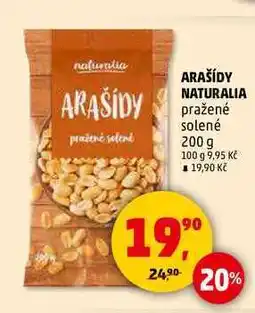 Penny Market ARAŠÍDY NATURALIA pražené solené, 200 g nabídka