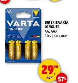 Penny Market BATERIE VARTA LONGLIFE AA, AAA, 4 ks nabídka