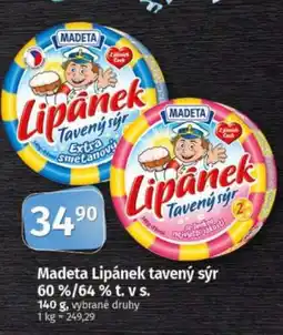 COOP TIP Madeta Lipánek tavený sýr 60 %/64 % t. v s nabídka