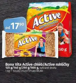 COOP TIP Bona Vita Active chléb/Active rohlíčky nabídka