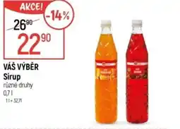 Globus VÁŠ VÝBĚR Sirup nabídka