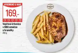 Globus Vepřová krkovice v BBQ omáčce s hranolky nabídka