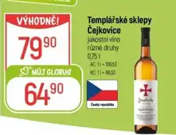 Globus Templářské sklepy Čejkovice nabídka