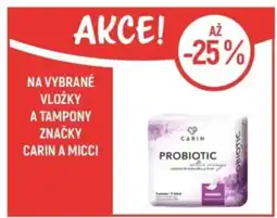 Globus Na vybrané vložky a tampony značky carin a Micci nabídka