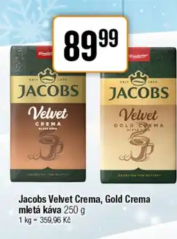 TEMPO Jacobs Velvet Crema, Gold Crema mletá káva nabídka