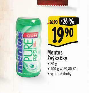 Albert Mentos žvýkačky nabídka