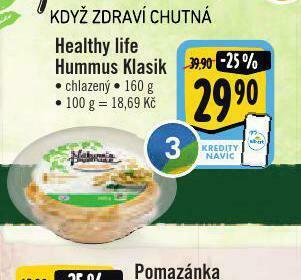 Albert Healthy life hummus klasik nabídka
