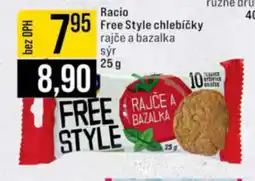 Jip Racio Free Style chlebíčky rajče a bazalka sýr nabídka