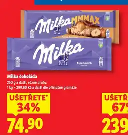 Lidl Milka čokoláda nabídka