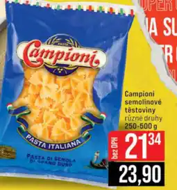 Jip Campioni semolinové těstoviny nabídka