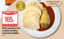 Globus Plněný paprikový lusk s rajskou omáčkou a kynutými knedlíky nabídka