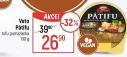 Globus Veto Pâtifu tofu pomazánka nabídka