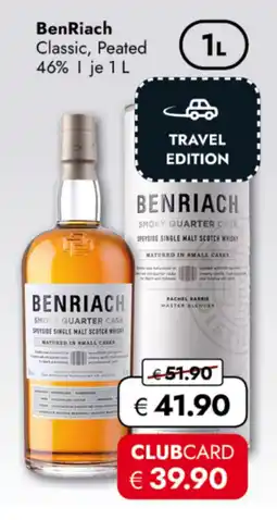TRAVEL FREE BenRiach Classic, Peated 46% nabídka