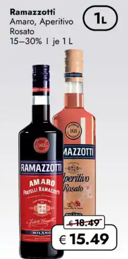 TRAVEL FREE Ramazzotti Amaro, Aperitivo Rosato 15-30% nabídka