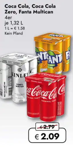 TRAVEL FREE Coca Cola, Coca Cola Zero, Fanta Multican nabídka