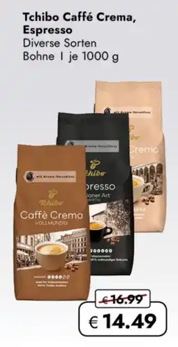 TRAVEL FREE Tchibo Caffé Crema, Espresso nabídka