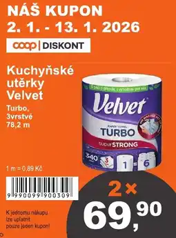 COOP DISKONT Kuchyňské utěrky Velvet nabídka
