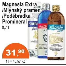 COOP DISKONT Magnesia Extra /Mlýnský pramen /Poděbradka Promineral nabídka