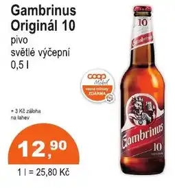 COOP DISKONT Gambrinus Originál 10 pivo nabídka