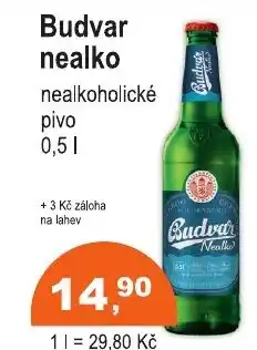 COOP DISKONT Budvar nealko nealkoholické pivo nabídka