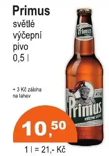COOP DISKONT Primus světlé výčepní pivo nabídka
