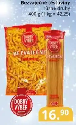 Potraviny CZ Bezvaječné těstoviny nabídka