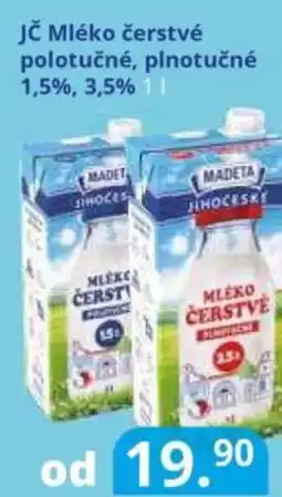 Potraviny CZ Madeta Jč Mléko čerstvé polotučné, plnotučné 1,5%, 3,5% nabídka
