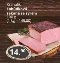 Potraviny CZ Krahulik Lahůdková sekaná se sýrem nabídka