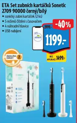 Albert ETA Set zubních kartáčků Sonetic 2709 90000 černý/bílý nabídka