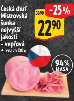 Albert Česká chuť Mistrovská šunka nejvyšší jakosti - vepřová nabídka