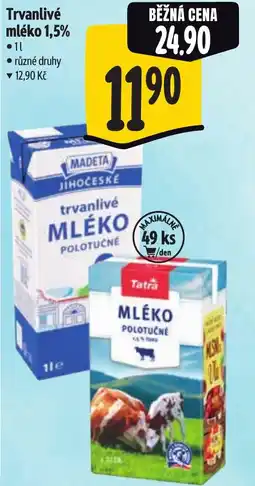 Albert Madeta Trvanlivé mléko 1,5% nabídka