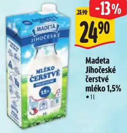 Albert Madeta Jihočeské čerstvé mléko 1,5% nabídka