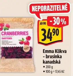 Albert Emma Klikva - brusinka kanadská nabídka