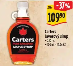 Albert Carters Javorový sirup nabídka