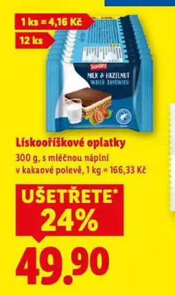Lidl Lískooříškové oplatky nabídka