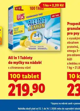 Lidl W5 all in 1 tablety do myčky nabídka