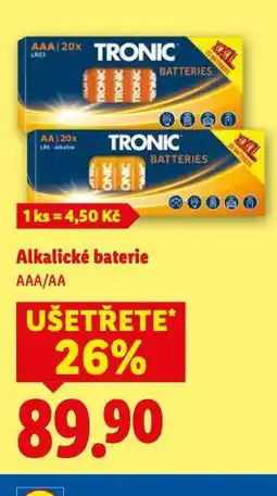 Lidl Tronic alkalické baterie nabídka