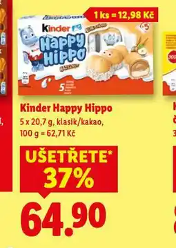 Lidl Kinder happy hippo nabídka