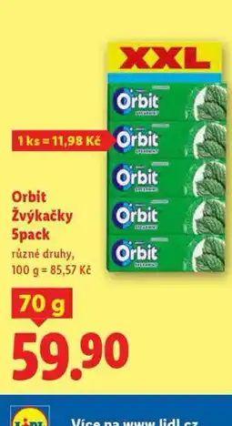 Lidl Orbit žvýkačky 5pack nabídka