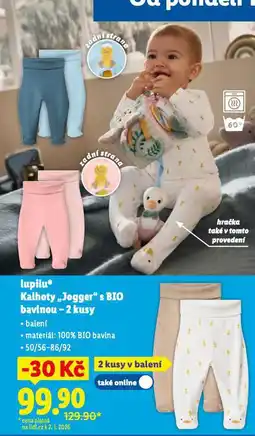 Lidl Kalhoty jogger s bio bavlnou nabídka