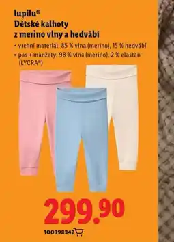 Lidl Dětské kalhoty z merina vlny a hedvábí nabídka