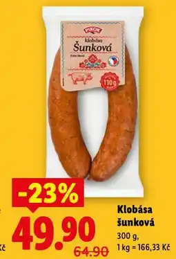 Lidl Klobása šunková nabídka