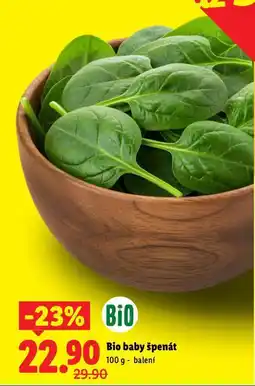 Lidl Bio baby špenát nabídka
