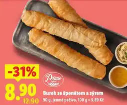 Lidl Burek se špenátem a sýrem nabídka