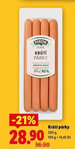 Lidl Krůtí párky nabídka