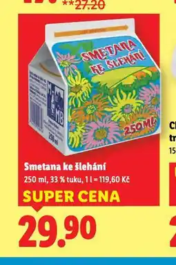 Lidl Smetana ke šlehání nabídka