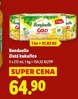 Lidl Bonduelle zlatá kukuřice nabídka